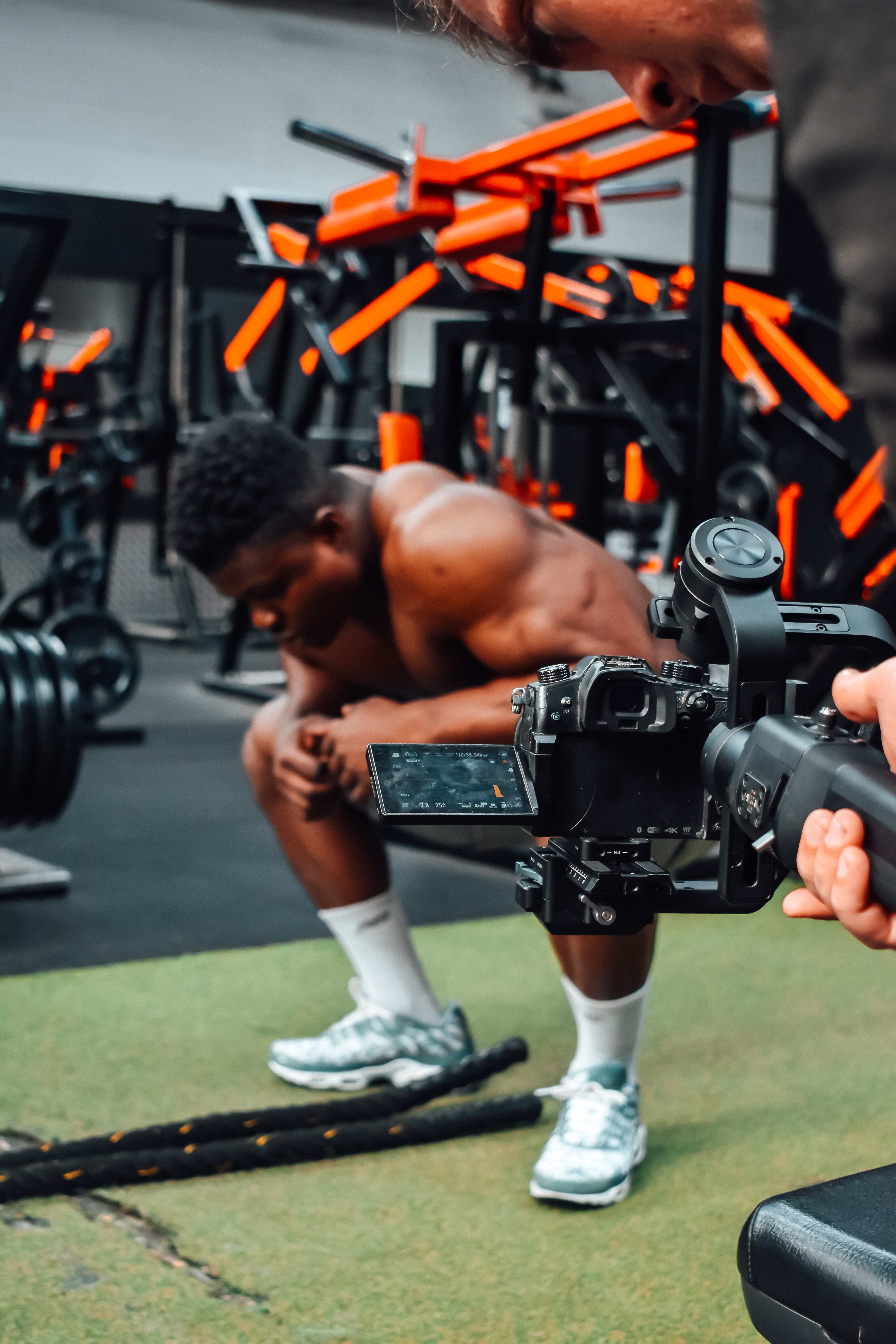 Professional athlete training photography session in gym - North East England sports videography